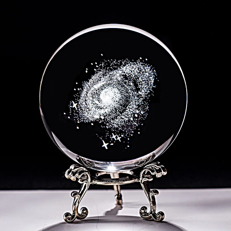 

6CM Crystal Engraved Ball Globe Galaxy Miniatures 3D Laser Glass Sphere Home Decoration Ornaments Gifts Earth Globe Planets Ball