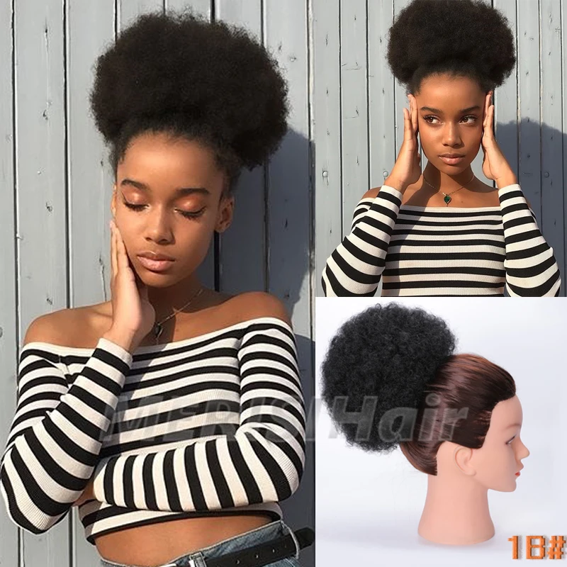 Синтетические кудрявые волосы конский хвост афро американские короткие