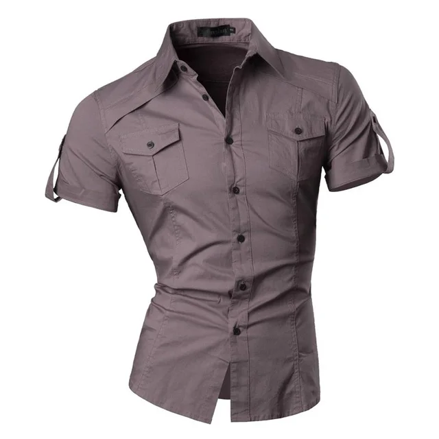 

2021 Scotland Lapel Short Sleeve T Shirt Men Top Solid Color Zipper Stylish Streetwear