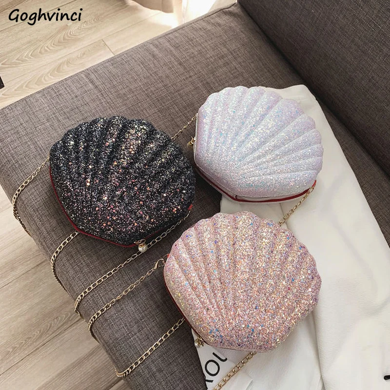

Kawaii сумки через плечо с блестками Женская корейская мода Универсальная сумка на цепочке через плечо нежная простая блестящая нежная дизайн...