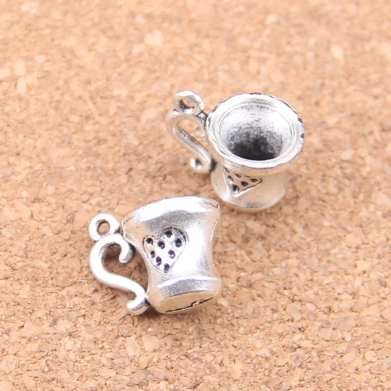 

60pcs Charms 3D teacup 10x15mm Antique Pendants,Vintage Tibetan Silver Jewelry,DIY for bracelet necklace