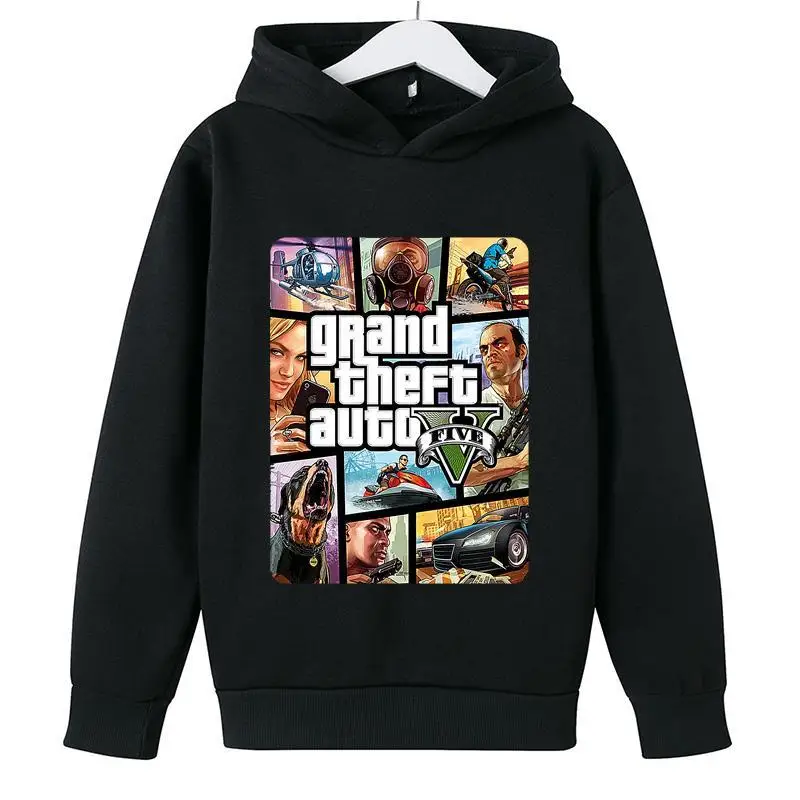 

Children GTA5 Hoodie Boys Girls Cartoon cotton Printed Pullovers Kids Boys' suit Sweatshirt Harajuku Streetwear Spring autumn