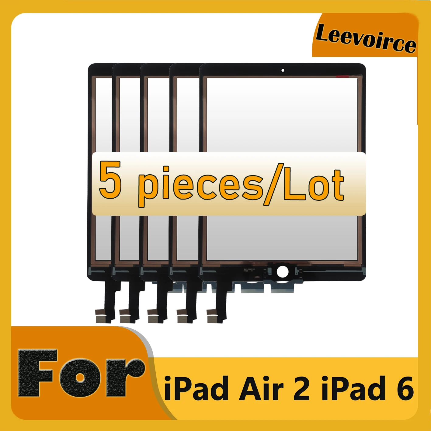 Оптовая продажа 5 шт. для iPad Air 2 6 A1566 A1567 сенсорный экран дигитайзер Переднее