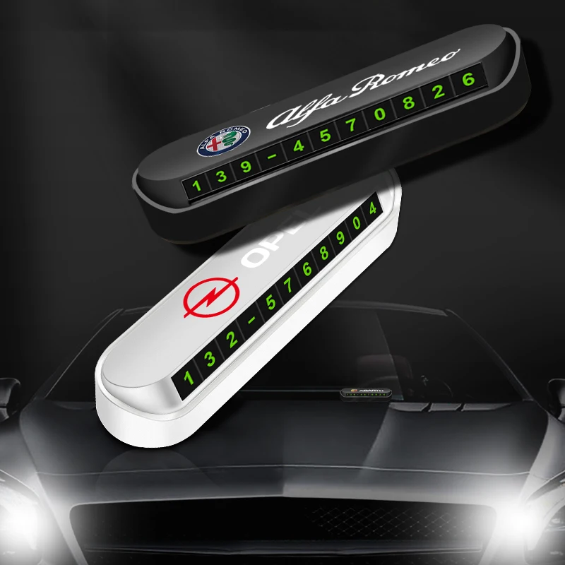 

1pcs Luminous Car Temporary Parking Card Car Sticker For Abarth Fiat Ducato 500 L 124 Spider Coupe Panda Doblo Car Accessories