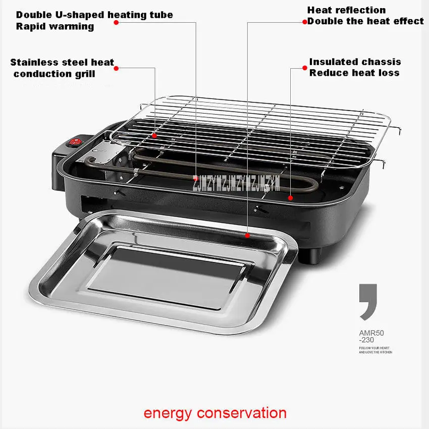indoor small barbecue home smoke free multi function barbecue electric baking pan small skewer 220v 1300w amr50 230 free global shipping
