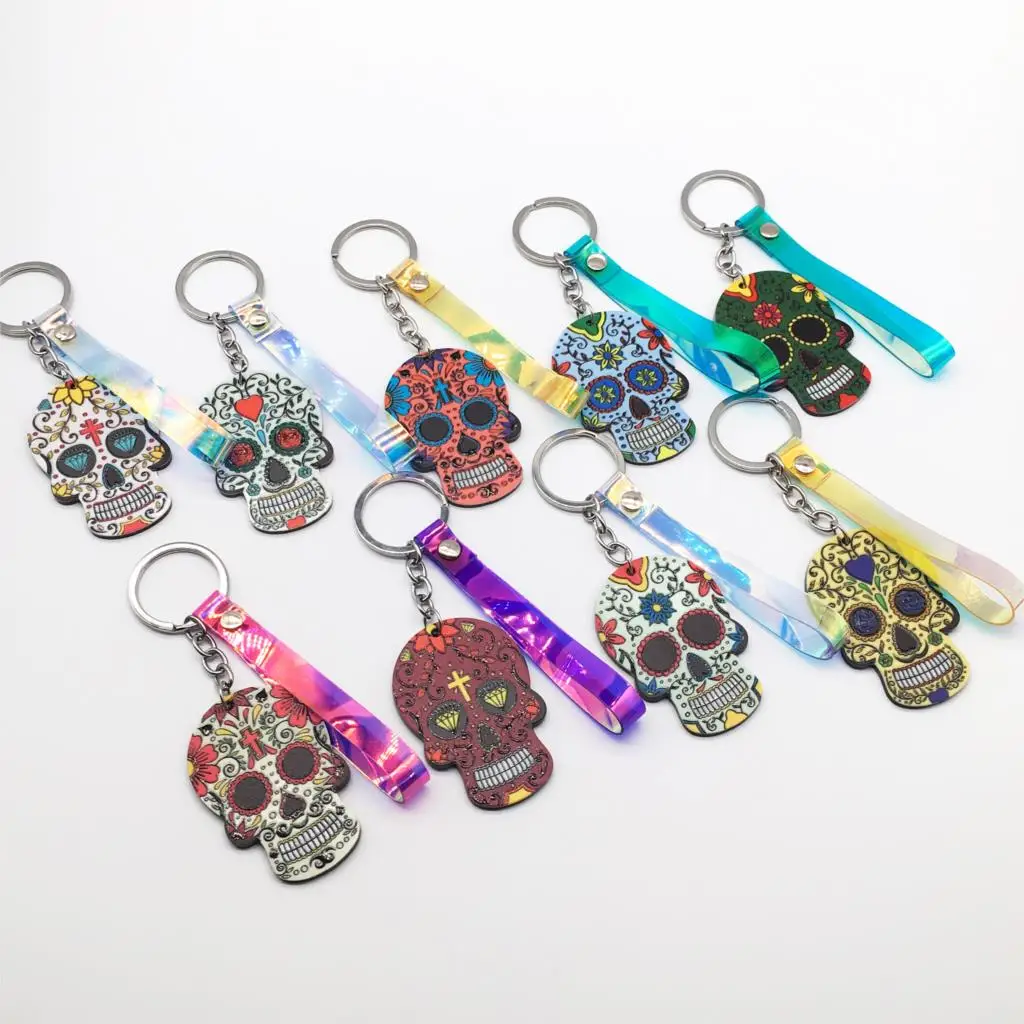 Брелок Calavera Очаровательная КАПЛЕВИДНАЯ цепочка для ключей с черепом рельефный