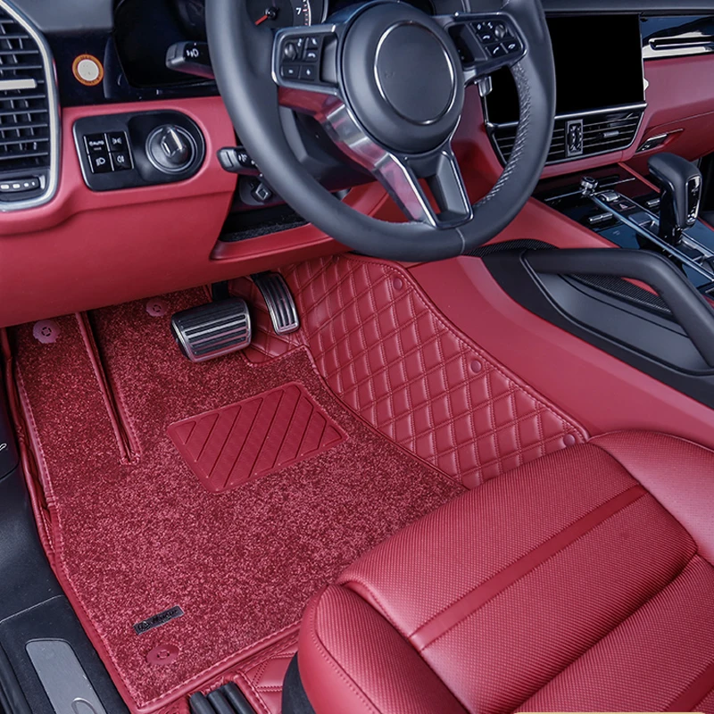 

Special Custom Fit Car floor mats For Porsche macan 2014 2015 2016 2017 2018 2019 Ottomans Carpet Mats Surrounded Fashion Style