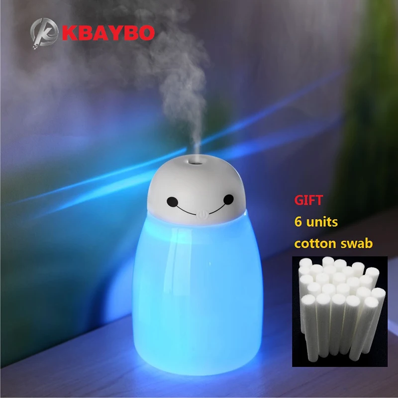 

Увлажнитель воздуха KBAYBO с мультяшным рисунком, USB, Автомобильный диффузор, ультразвуковой генератор тумана, 7 цветов, светодиодный ночсвети...