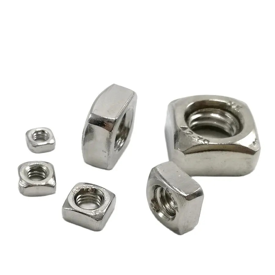 M3-M12 квадратная гайка из нержавеющей стали SS304 гайки с метрической резьбой Set B022