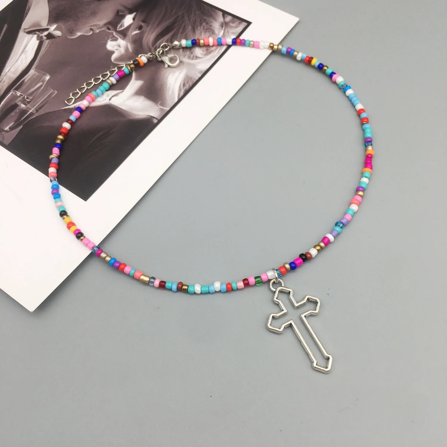 Женское ожерелье с подвеской в виде креста и звезды | Украшения аксессуары