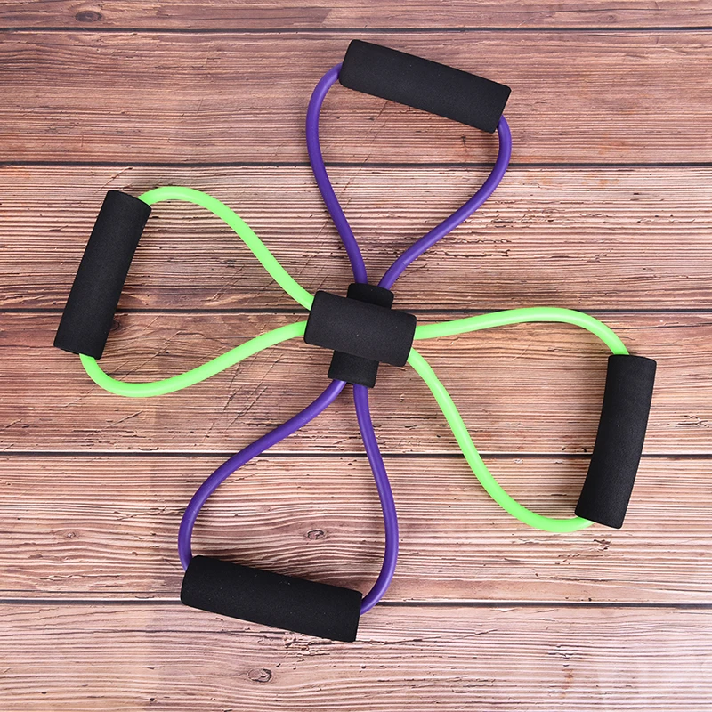 

2020 Hot Yoga Gum Fitness Resistance 8 Word Chest Expander Rope Workout Muscle Fitness Rubber Elastic Bands for Sports Exercise