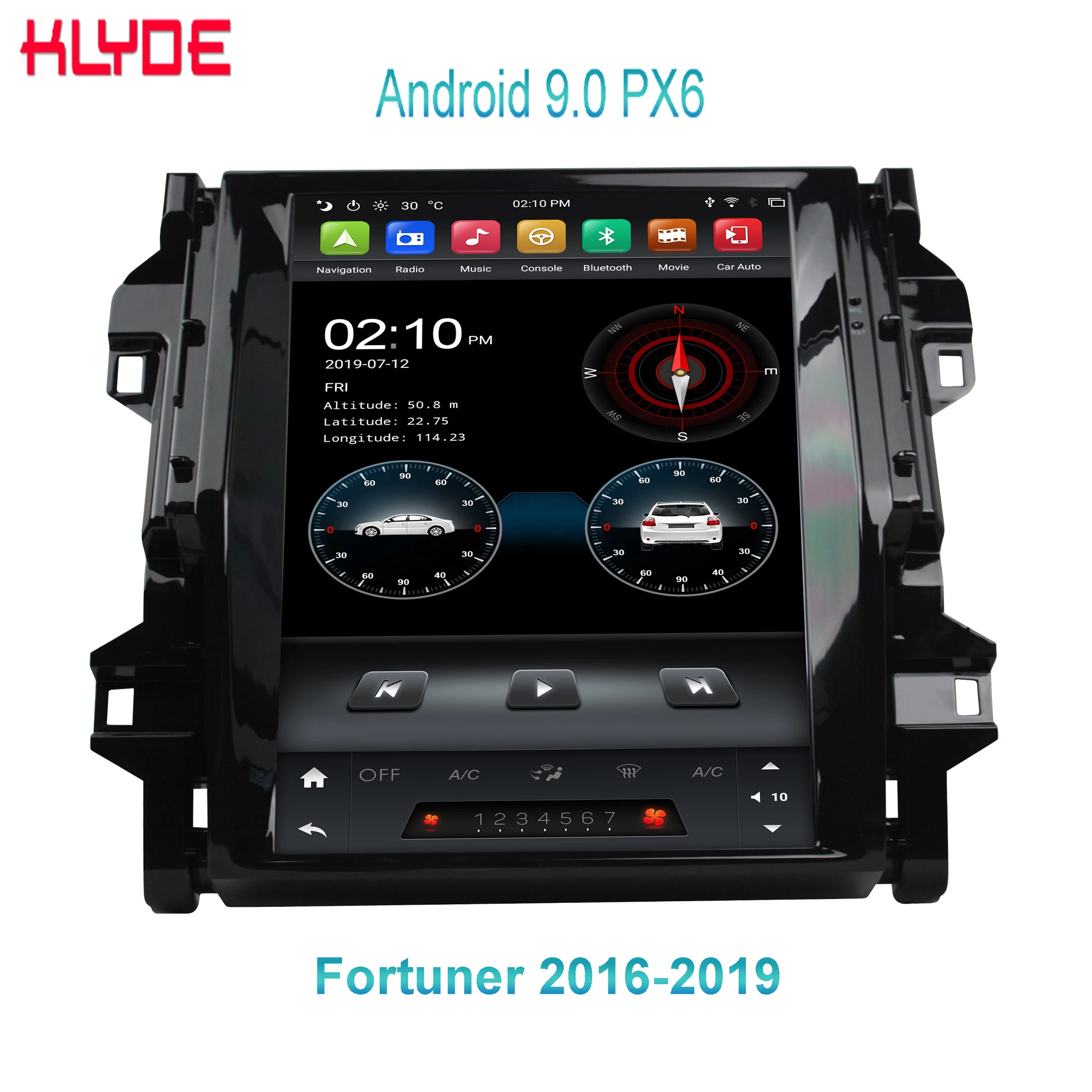 KD-12128 Klyde Android 9 0 автомобильный аудио-видео плеер Автомобильный DVD GPS система Tesla для