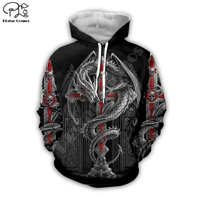 Viking Tattoo 3D Толстовка с капюшоном мужская женская новая модная толстовка с капюшоном с длинным рукавом пуловер стиль-4 - Цвет: 1