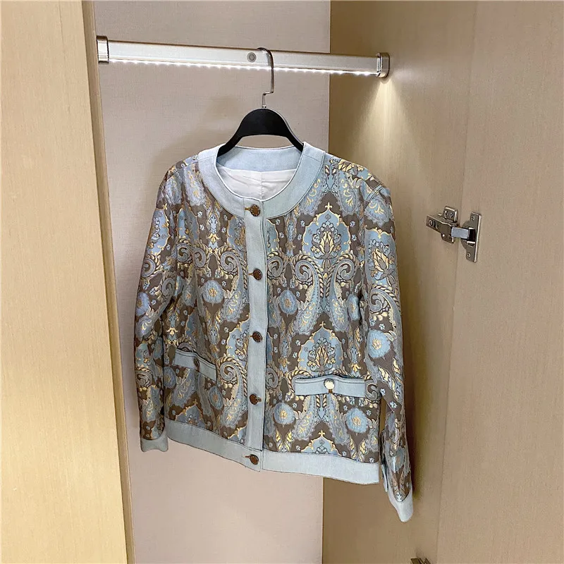 

Blue shower design sense minority short jacket autumn wear new women's French long sleeve short cardigan top in 2020
