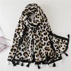 Роскошный брендовый женский хлопковый шарф с леопардовым принтом, шали для зимы, фуляр, Женский Длинный мягкий теплый шарф, шали