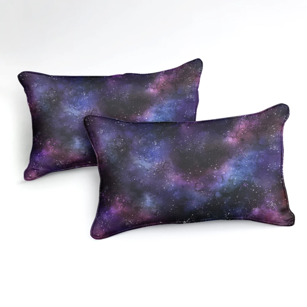 3D Galaxy постельный комплект, космическое пространство, пододеяльник, королева, домашний текстиль, синий, фиолетовый, Вселенная, пододеяльник, набор из 3 предметов, король, Прямая поставка, для подростков