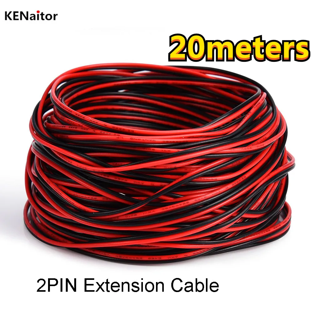 20 м электрический провод из луженой Медь 2 Pin СРГ 22 ПВХ изоляцией расширение для