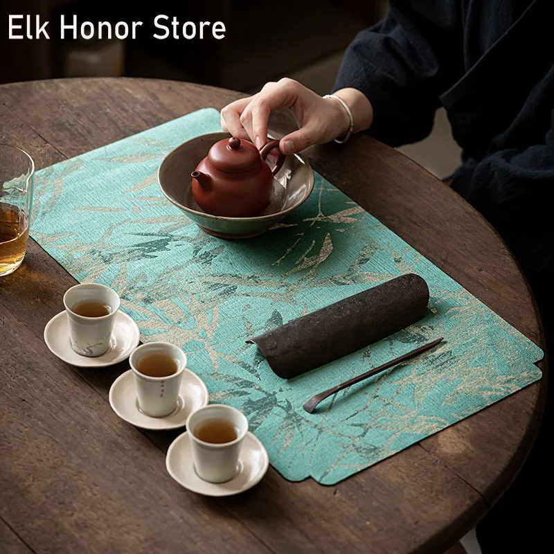 Китайская парчовая тканая хлопковая сухая чайная скатерть домашний маленький чайный флаг чайное полотенце Водонепроницаемая скатерть кунг-фу чайная церемония 50x28 см Китайская парчовая тканая хлопковая сухая чайная скатерть домашний маленький чайный флаг чайное полотенце Водонепроницаемая скатерть кунг-фу чайная церемония 50x28 см