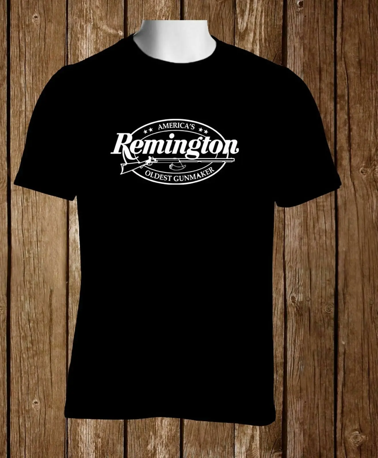 Remington Харадзюку уличная рубашка мужская самая старая Оружейная черная футболка| |