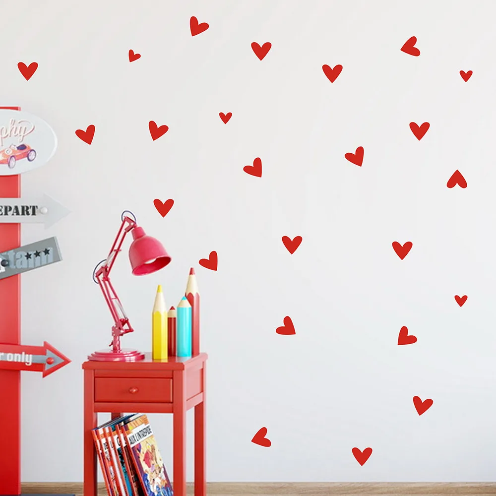 

22pcs/set Small Love Heart Home Decor Wall Sticker Decal Bedroom Vinyl Art Mural Home Decoration Decals Removable Poster