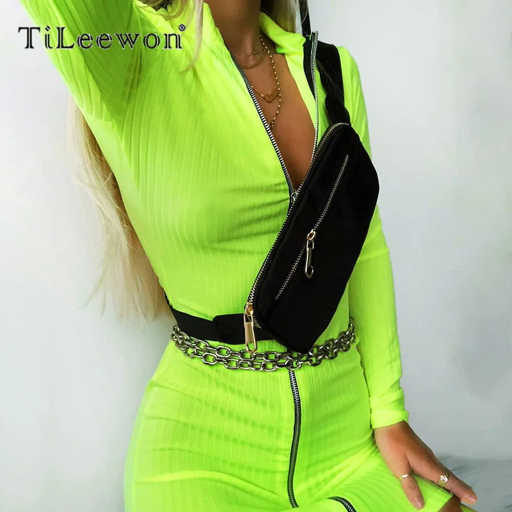 Tileewon Женская одежда с длинным рукавом осенне-зимнее платье на молнии высоким