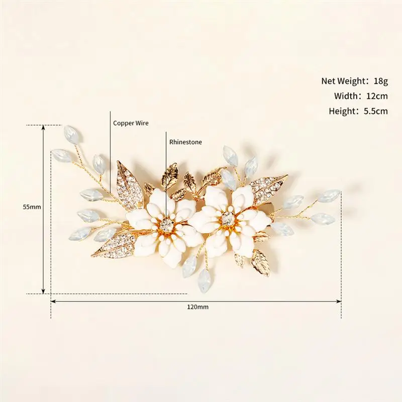 

1Pc Wedding Bridal Hairpin Headdress Hair Ornament Hair Decoration (Golden)