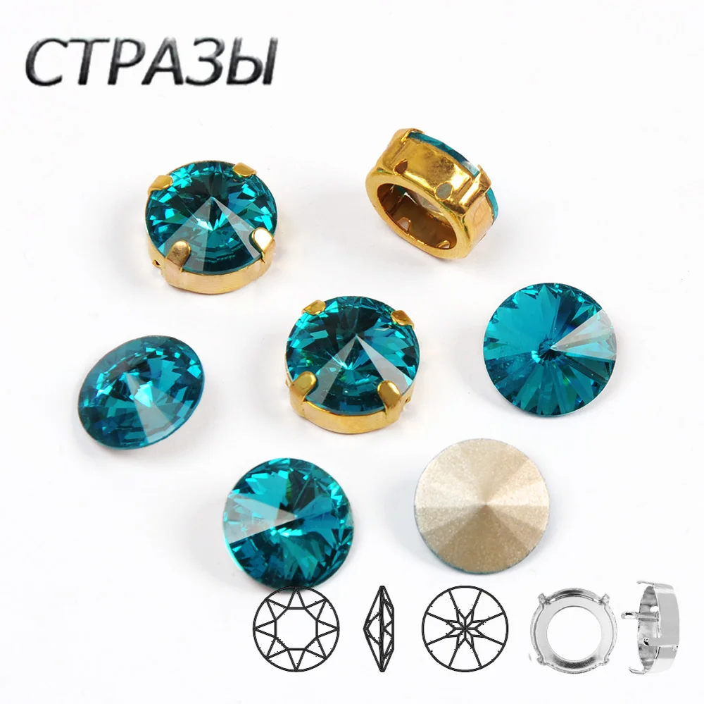 

CTPA3bI Round Blue Zircon Glitter Crystal Sewing Rhinestones Glass Stones For Clothes Decoration Loose Fancy Stones Jewels Beads