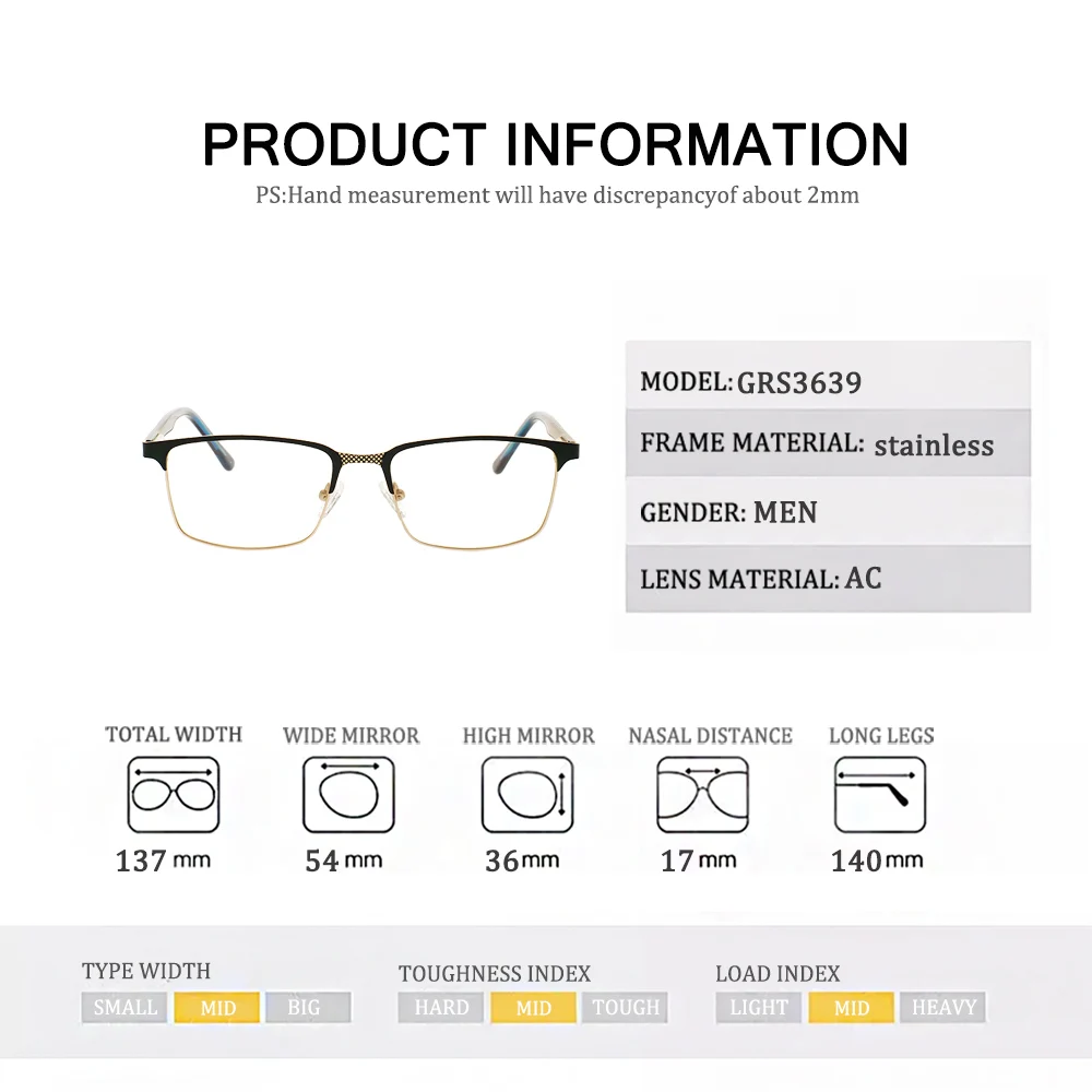 Новое поступление высококачественные мужские Модные металлические оптические