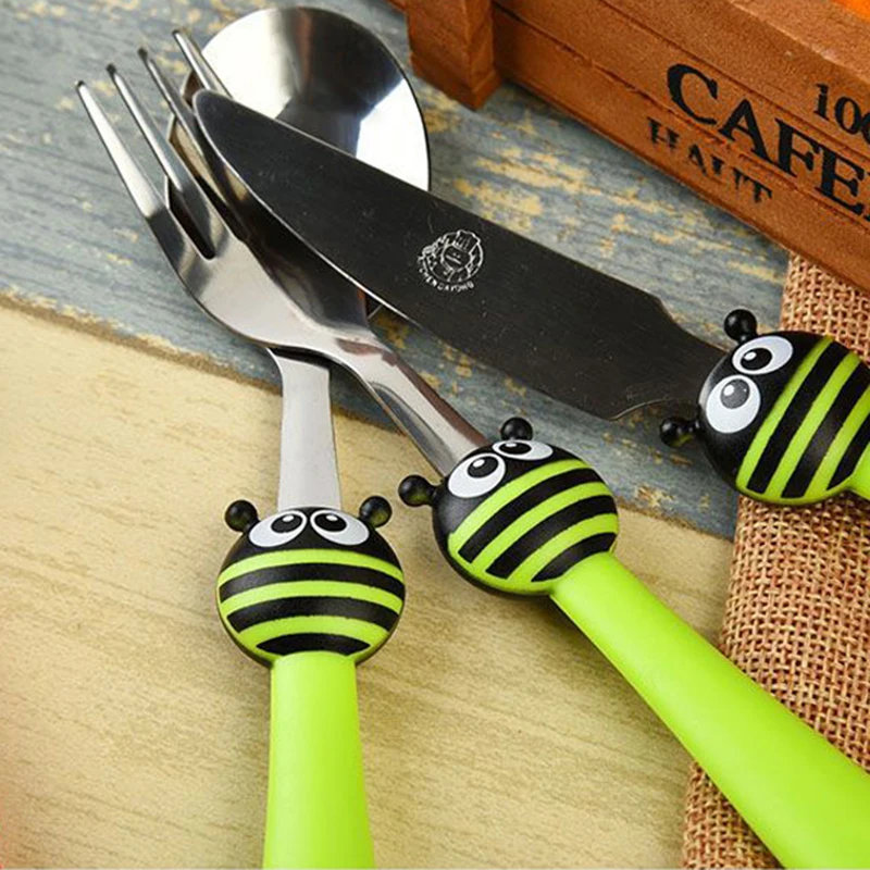 Мультфильм Божья коровка из нержавеющей стали посуда детский столовый набор