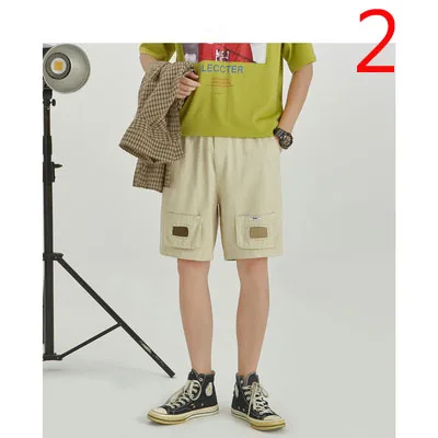 

Summer solid color loose shorts men's thin section beach pants men's trend casual five pants pants