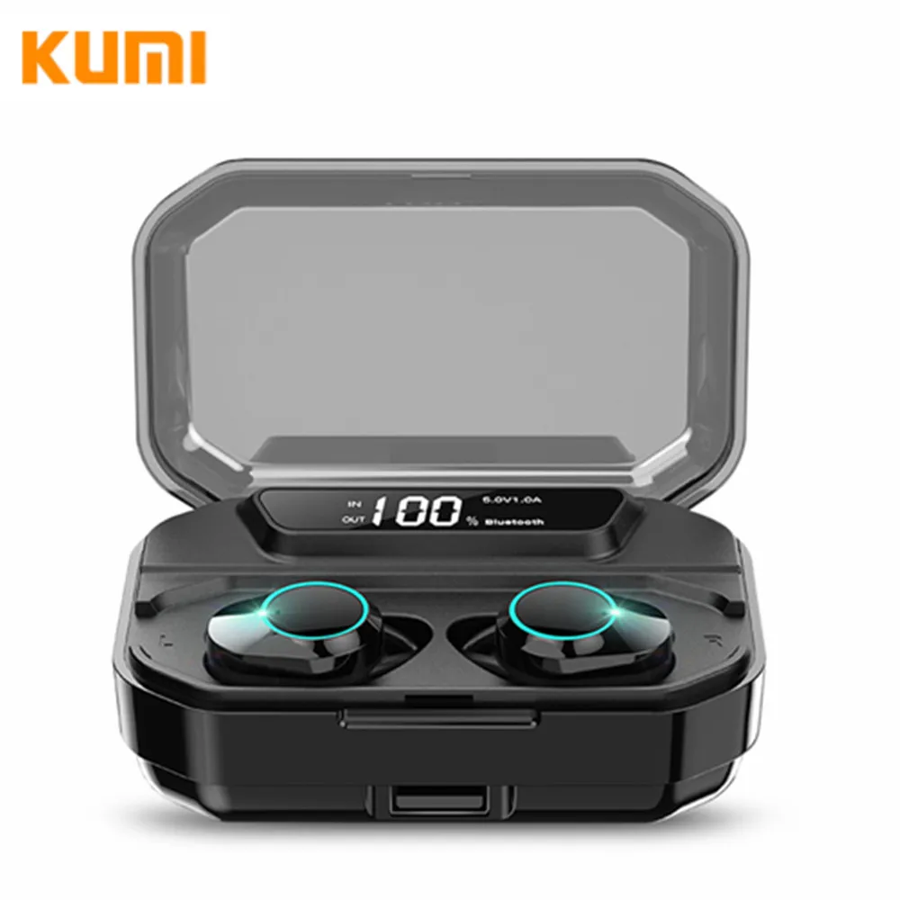 KUMI T3S 6D стерео bluetooth наушники цифровой дисплей Водонепроницаемый шумоподавляющий
