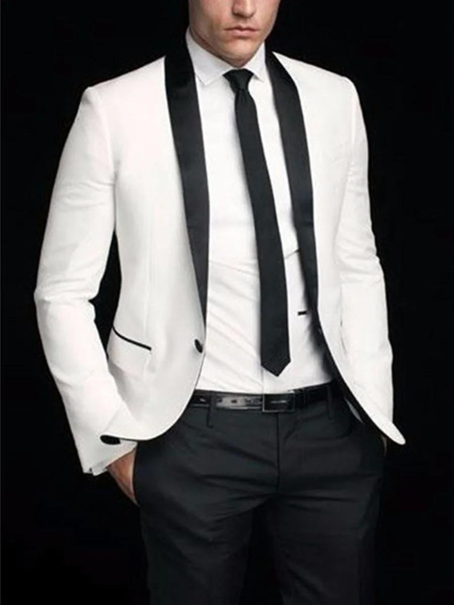

2022 New Arrival One Button Groomsmen Shawl Lapel Groom Tuxedos Men Suits Wedding/Prom Best Blazer ( Jacket+Pants+Tie)