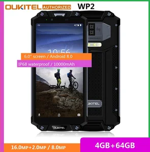 Смартфон OUKITEL WP2, 4G LTE мобильный телефон с NFC, 6-дюймовый экран 18:9, 4 ГБ ОЗУ 64 ГБ ПЗУ, восемь ядер, 10000 мАч, водозащита IP68, распознавание отпечатков пальцев