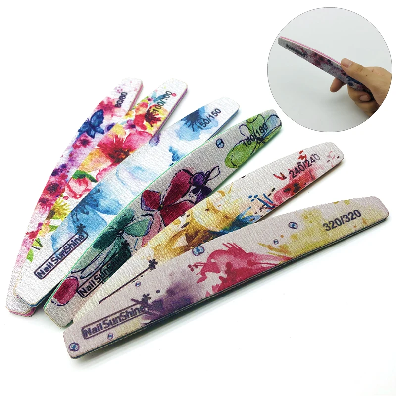 

5PCS/lot Double-Sided 80/80 Grit Nail Files Sanding Flower Nail File Nail Buffering File For Polish Manicure Pedicure Tool