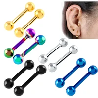 1pair piercing ear stud barbell small stainless steel earrings ear bone stud industrial earrings tongue ring piercing jewelry
