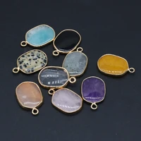 natural semi precious stone pendant fashion crystal agates amethysts amazonite charms for jewelry making diy earring necklace