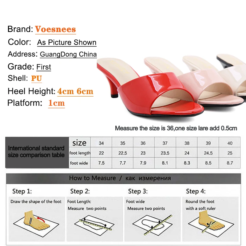 

2021 Modern Patent Leather Slippers Office Career Ladies Slippers Shallow Mouth Women Sandals Thin High Heels Women Sheos 4/6cm