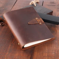 genuine leather dairy notebook a5 binder planner organizer spiral 6 rings journal vintage note book business handbook stationery