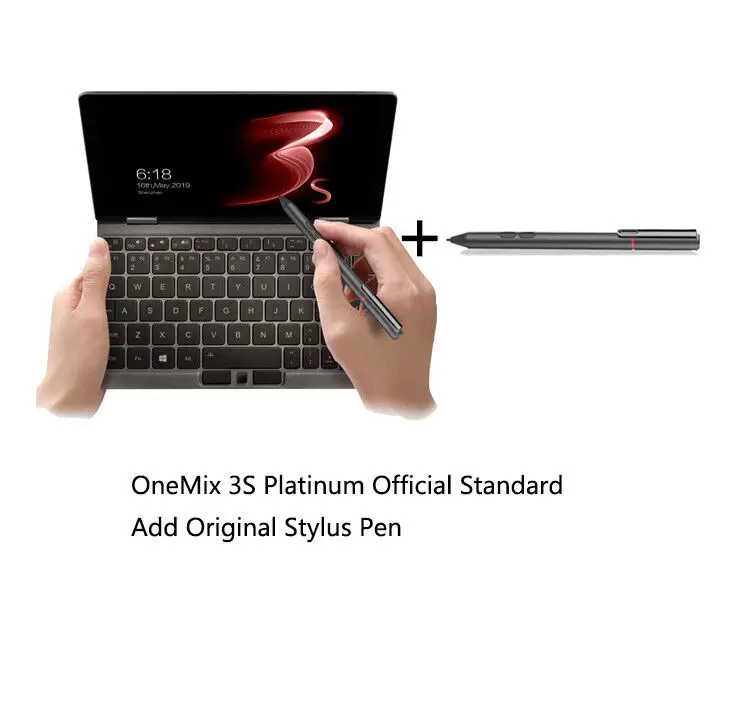 OneMix 3S Platinum 8," 2560*1600 карман ноутбук с процессором Intel Core i7 8500Y 16G 512G Клавиатура с подсветкой 2-в-1 планшетный ПК Win10, Bluetooth, выход HDMI - Цвет: Add Stylus pen