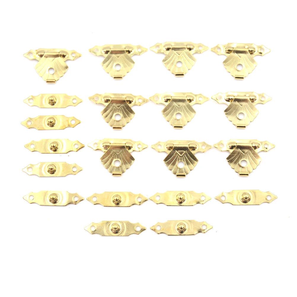 

10pcs Jewelry Gift Box Decorative Hasp Latch Mini Antique Iron Sheet Wooden Case For Home Finuture Buckle Clasp Lock