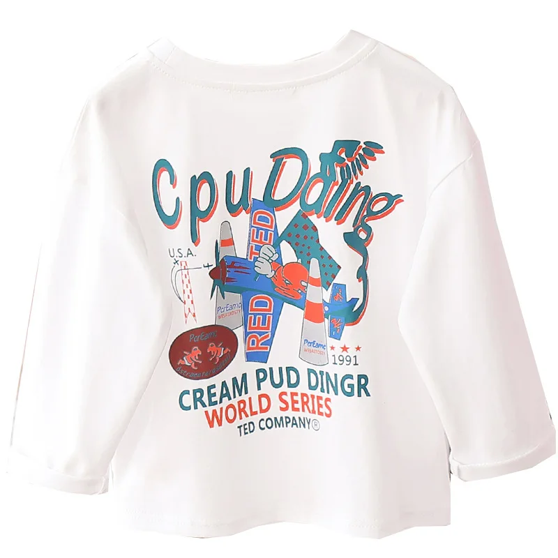 

Boy Long-sleeved T-shirts Children's Spring And Autumn Casual Tops Sweatshirt Kids Cartoon Cotton Round Neck Print T-shirt LB166