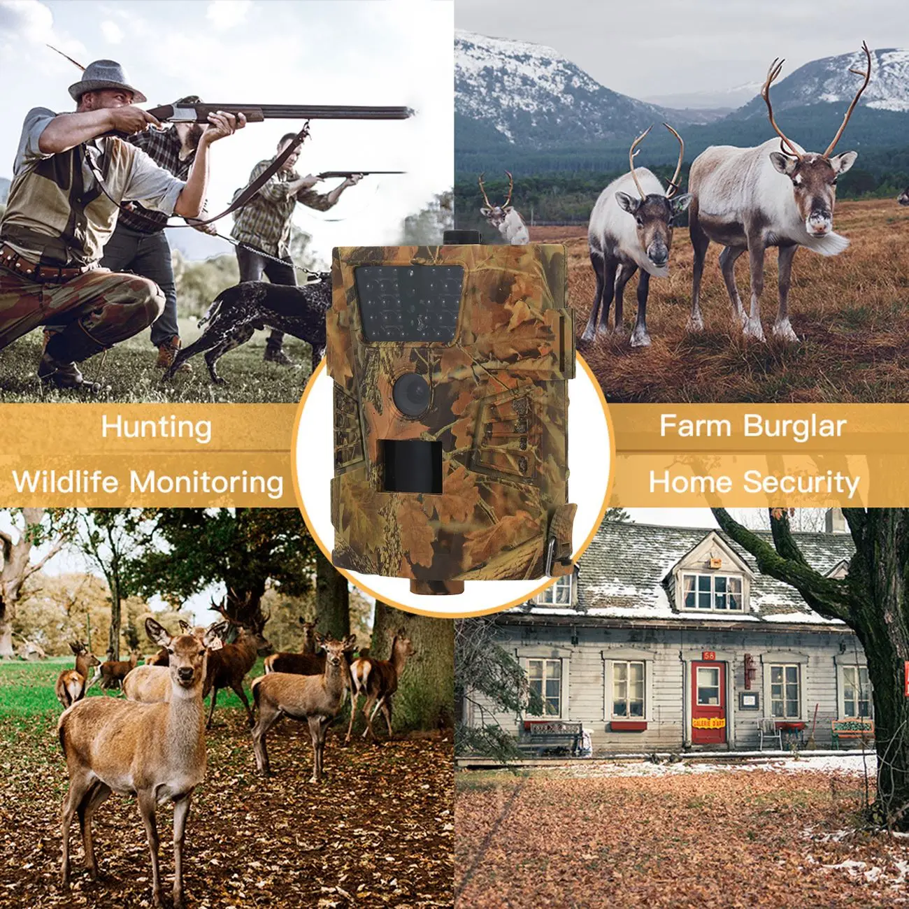 

Hunting Camera Waterproof 120 Degree Angle Wild Camera 14MP HT-001B Trail Camera Upgraded 14MP 30pcs Infrared LEDs 850nm