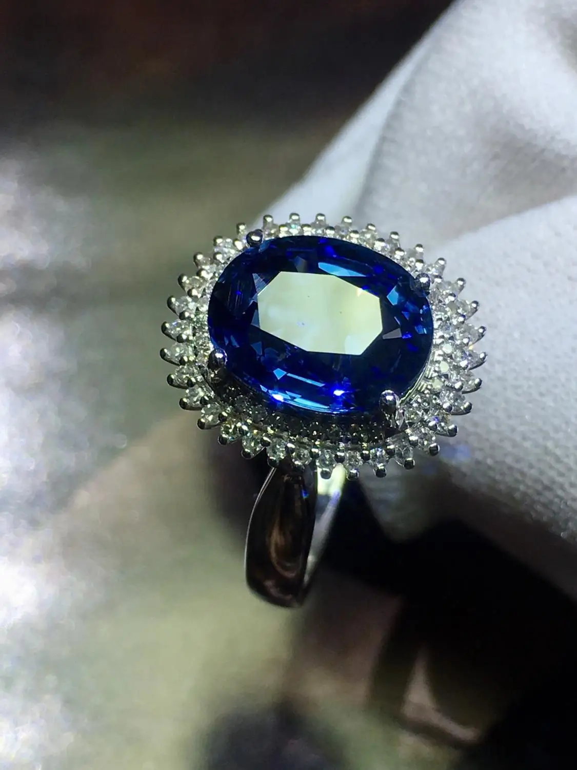 820 тонкие ювелирные изделия из сапфира кольцо натуральный 3.1ct Разогревающий драгоценный камень, синий сапфир чистый 18 K золото ювелирные изделия для женщин Кольца Бриллианты