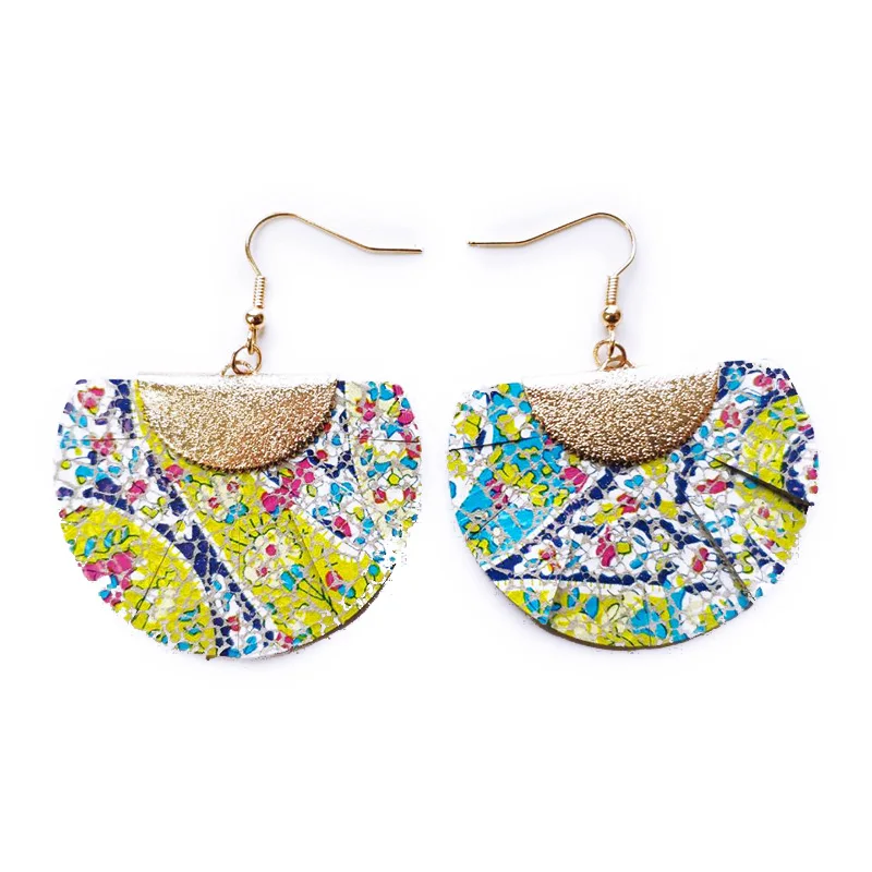 Женские кожаные серьги Cpop в форме полумесяца Винтажные из воловьей кожи с