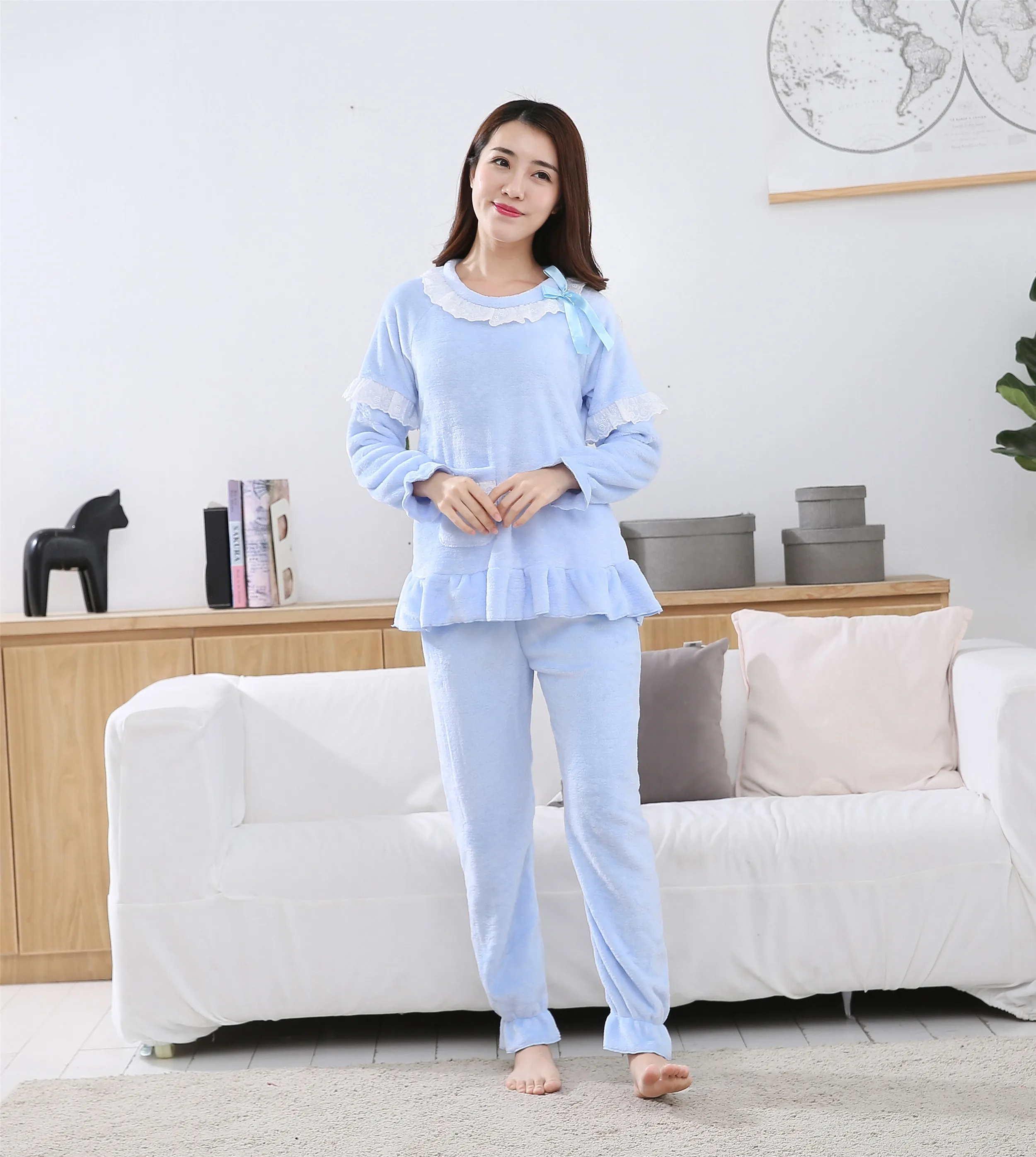 14 Mother and Daughter Clothes Adult Christmas Pajamas for Girl Autumn Winter Warm Flannel Pajamas Family Matching Outfits Set - Цвет: 14