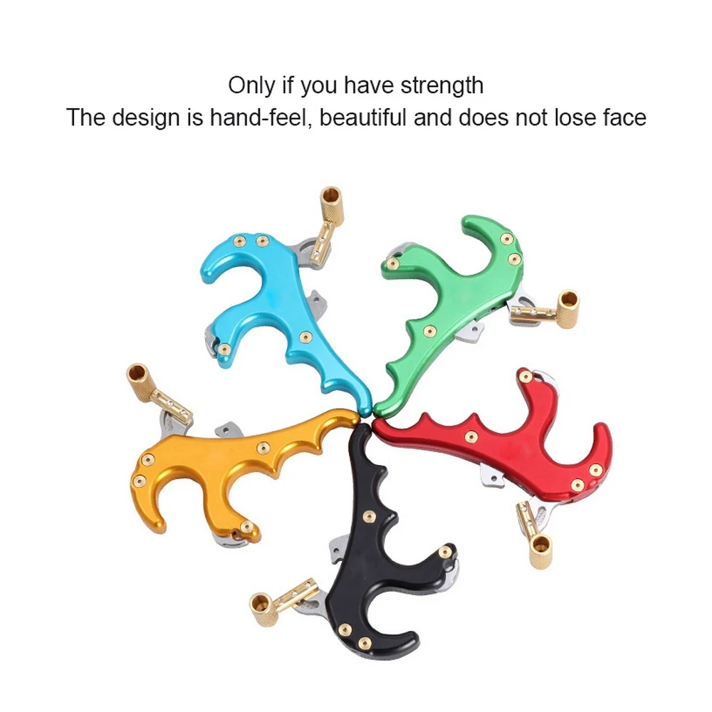 

Archery Release Aids 4 Finger Release Stainless Steel Grip Caliper Release Aids For Compound Bow Hunting Shooting Tool