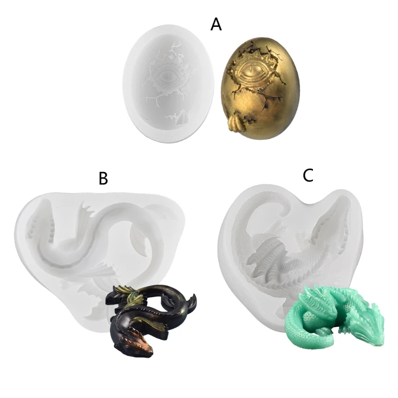 

Dragon Epoxy Resin Mold Concrete Cement Polymer Clay Silicone Mould DIY Crafts Fondant Cake Decorating Tools