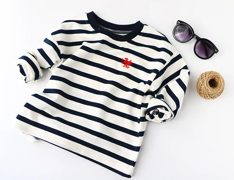 

Children 's Cotton T-shirt Boys ' Spring and Autumn Long-Sleeved T-shirt Girls' Striped