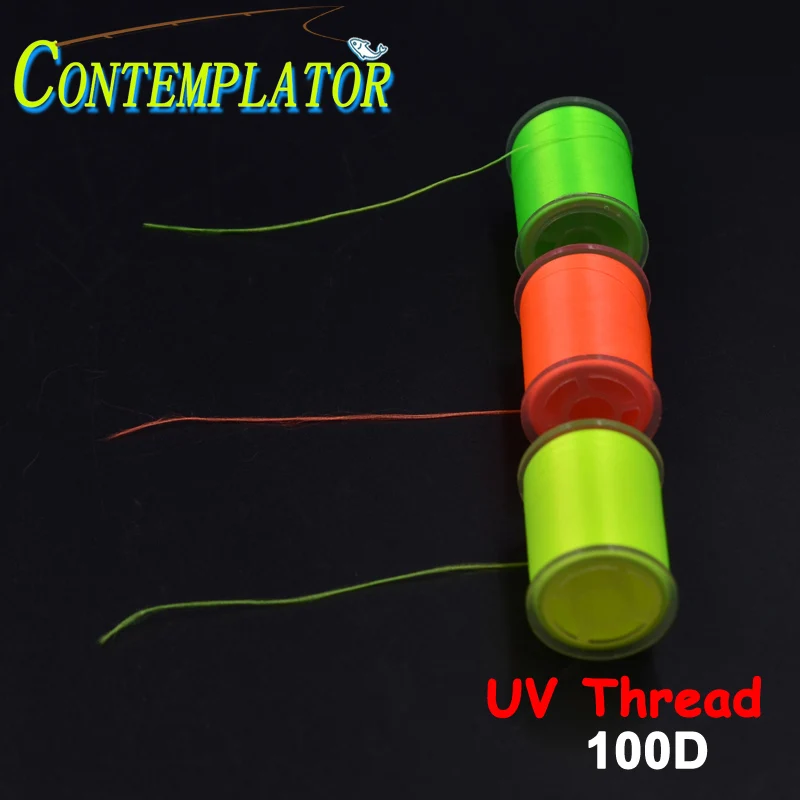 

CONTEMPLATOR 6pcs 3color UV Reflective Fly Tying Thread For Body Floss&Ribbing 100D 220yards UV Fluo Tying Threads Flies Tails