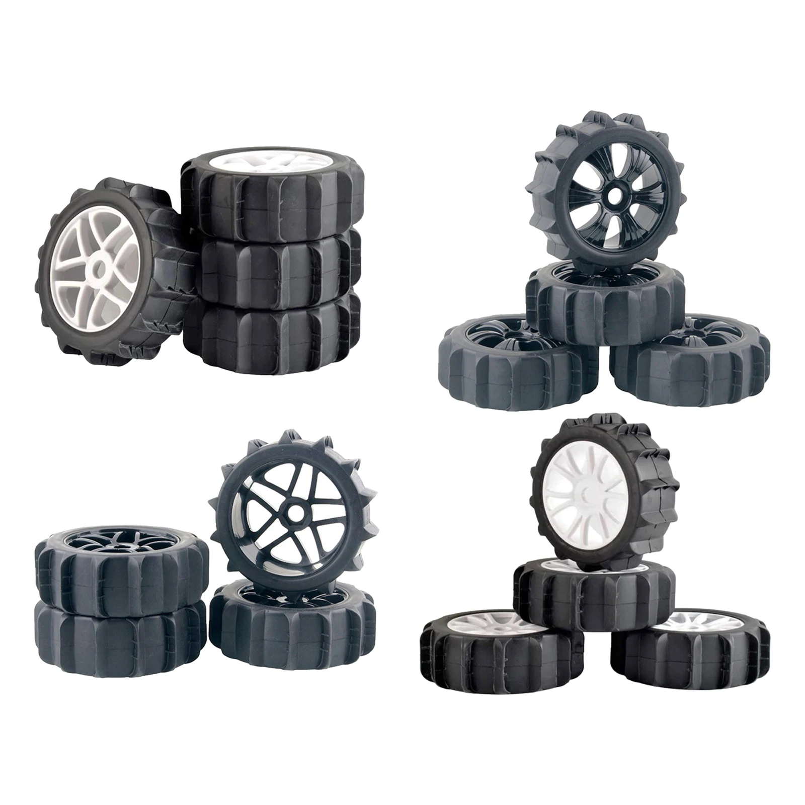

4pcs Rubber RC Car Tires & Wheel Rims for HSP for Kyosho for HPI for RC Car Spare Parts Replacement Tyre Set